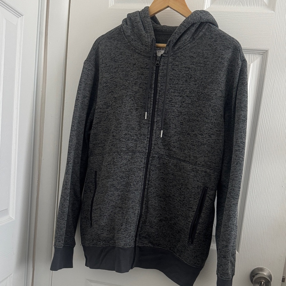 Men's Heather Gray Zip-Up Hoodie